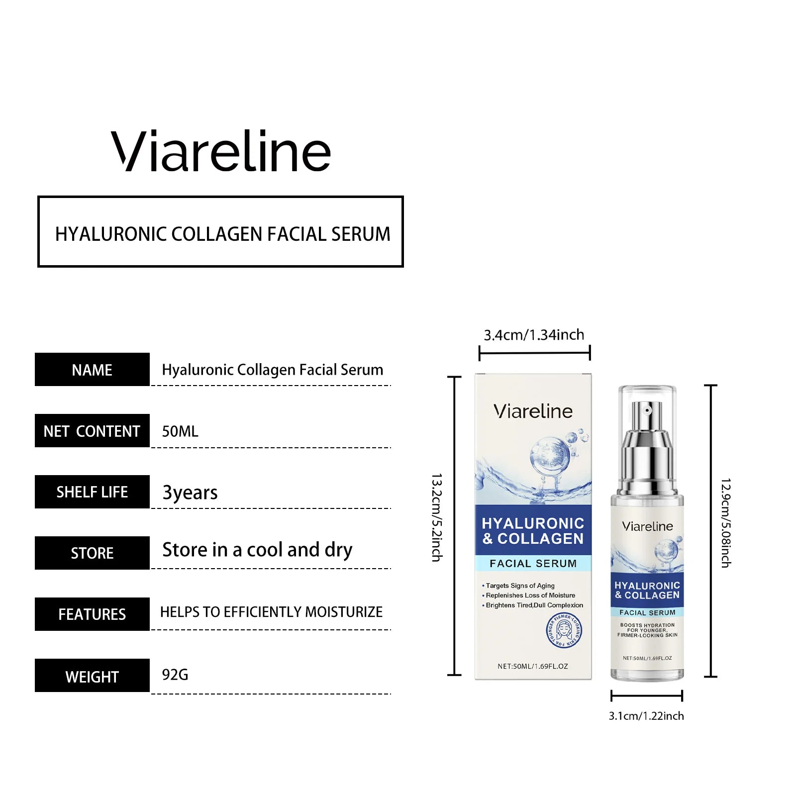 Viareline Face Serum 50ml – Oil Control & Brightening Skincare