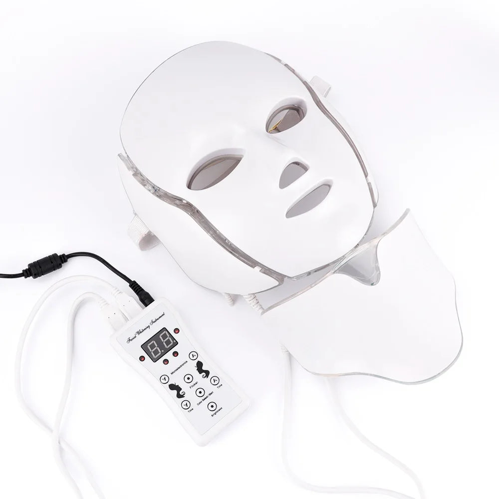 Foreverlily 7-Color LED Facial & Neck Mask – Skin Rejuvenation & Acne Therapy