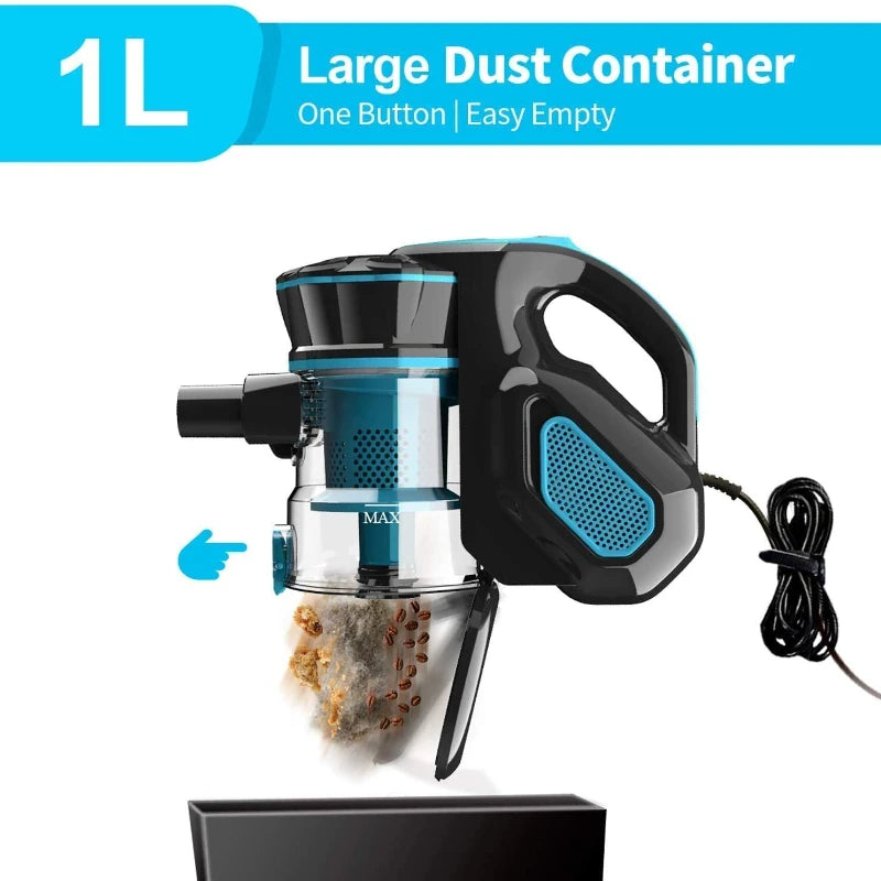 INSE I5 Corded Stick Vacuum – 18KPa Powerful Suction for Home & Pet Hair