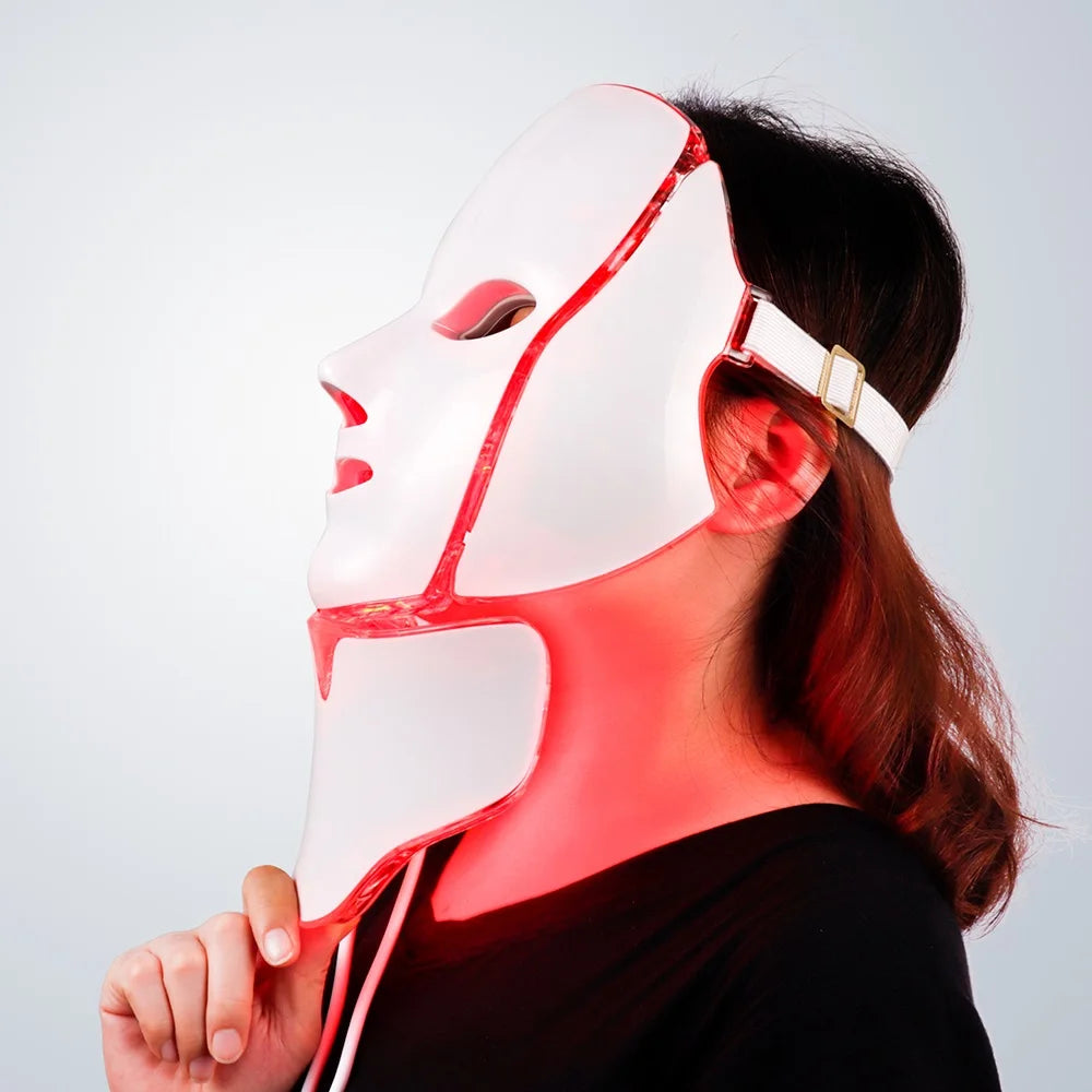Foreverlily 7-Color LED Facial & Neck Mask – Skin Rejuvenation & Acne Therapy
