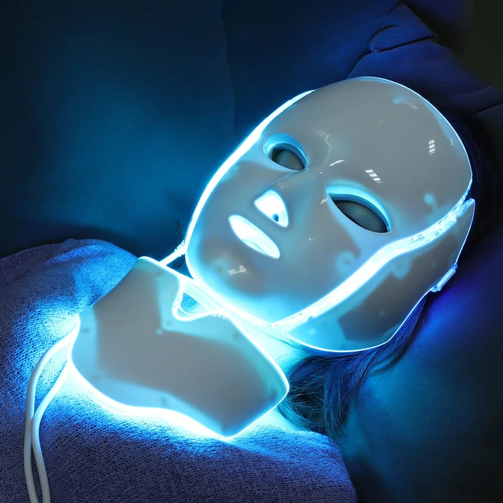 Foreverlily 7-Color LED Facial & Neck Mask – Skin Rejuvenation & Acne Therapy