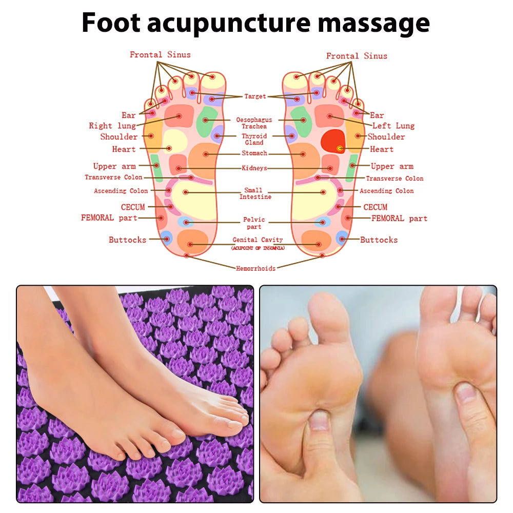 Acupressure Yoga Mat & Pillow Set – Full Body Spike Massage for Pain Relief & Relaxation