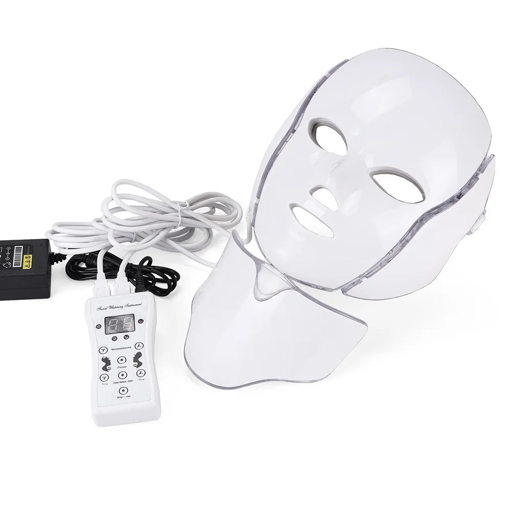 Foreverlily 7-Color LED Facial & Neck Mask – Skin Rejuvenation & Acne Therapy