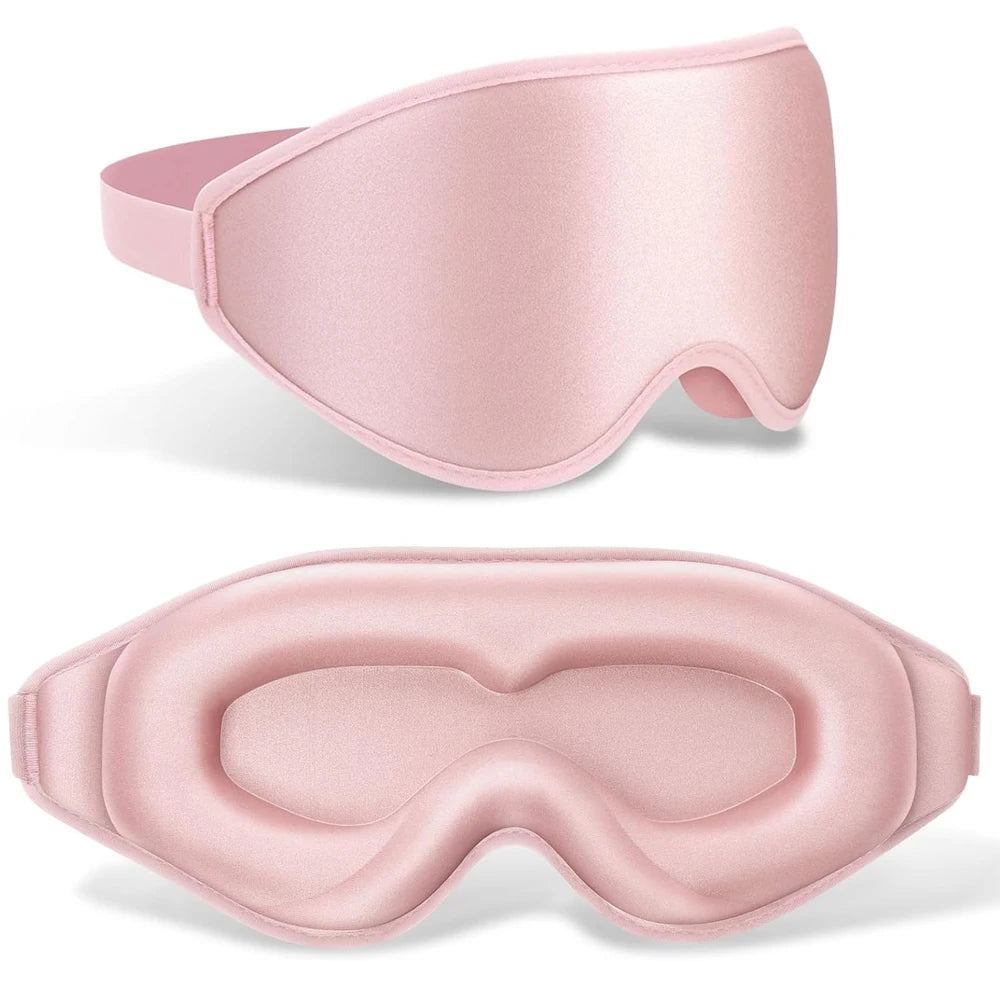 3D Contoured Sleep Mask – 100% Light-Blocking Eye Mask for Travel & Rest