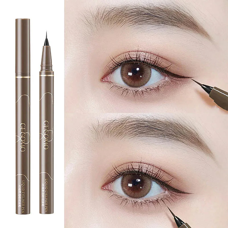Ultra-Thin Eyeliner Pen – Black/Brown Waterproof Liner for Lower Lash & Silkworm Eyes