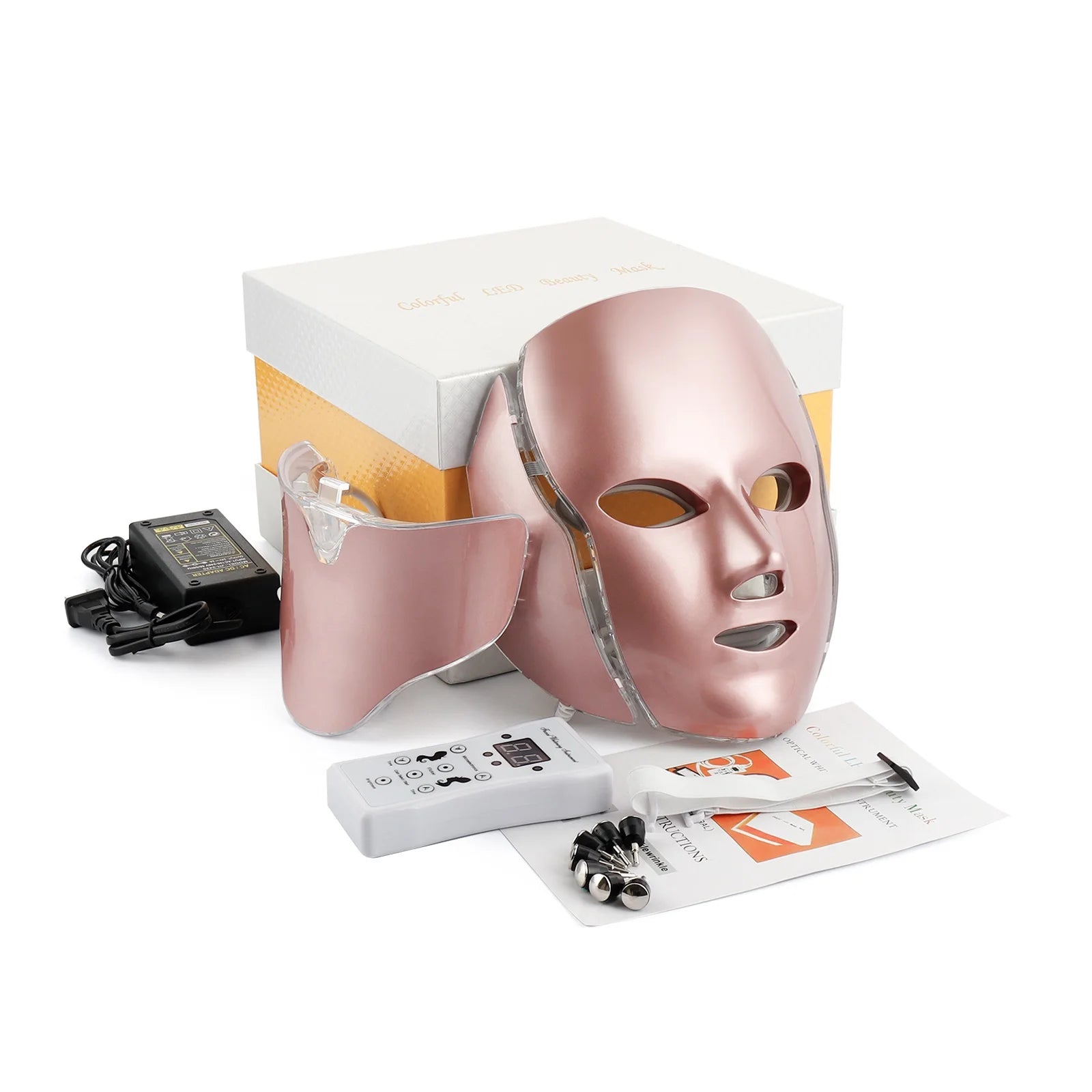 Foreverlily 7-Color LED Facial & Neck Mask – Skin Rejuvenation & Acne Therapy