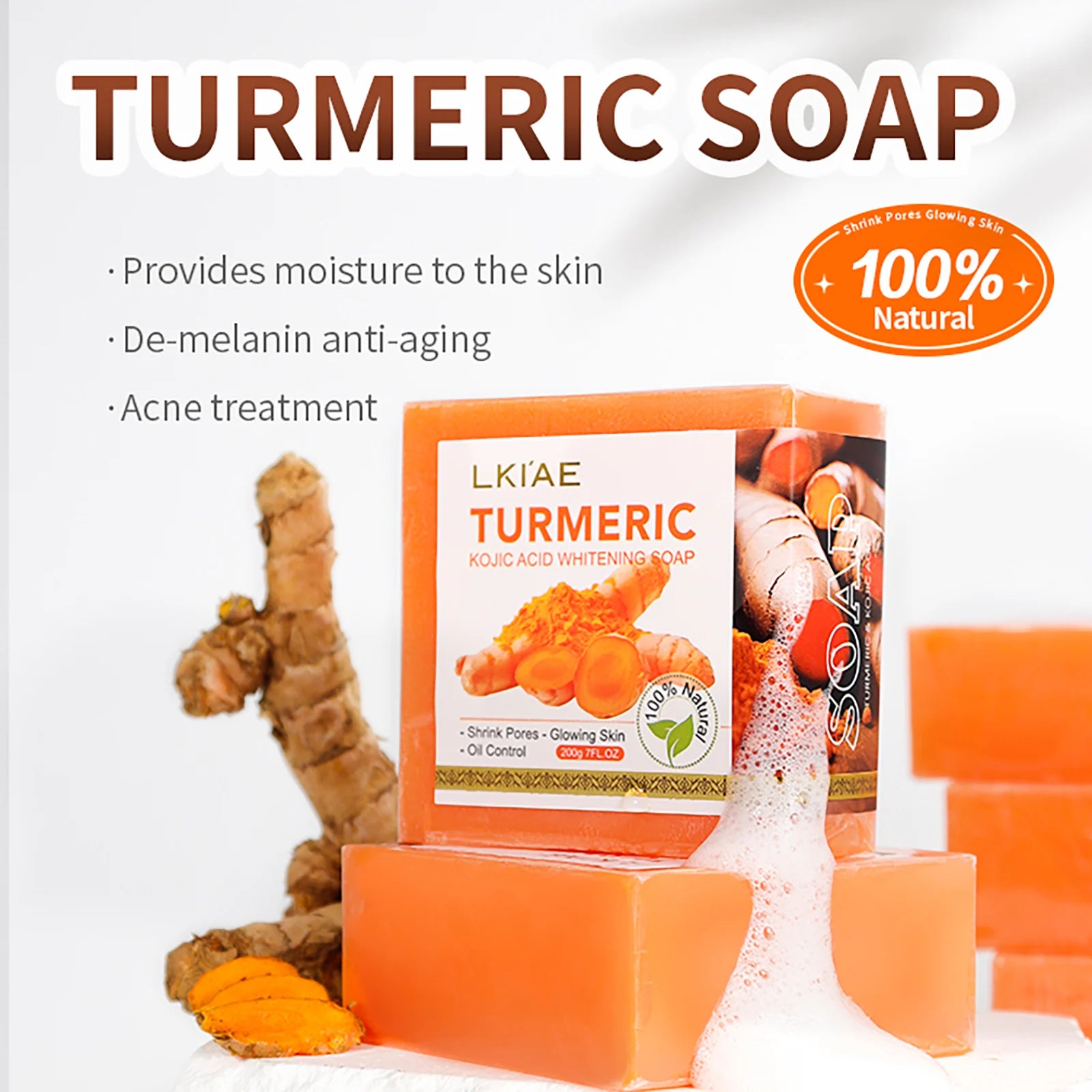 Natural Turmeric Body Wash – Brightening & Deep Cleansing Soap Bar 2 for 1