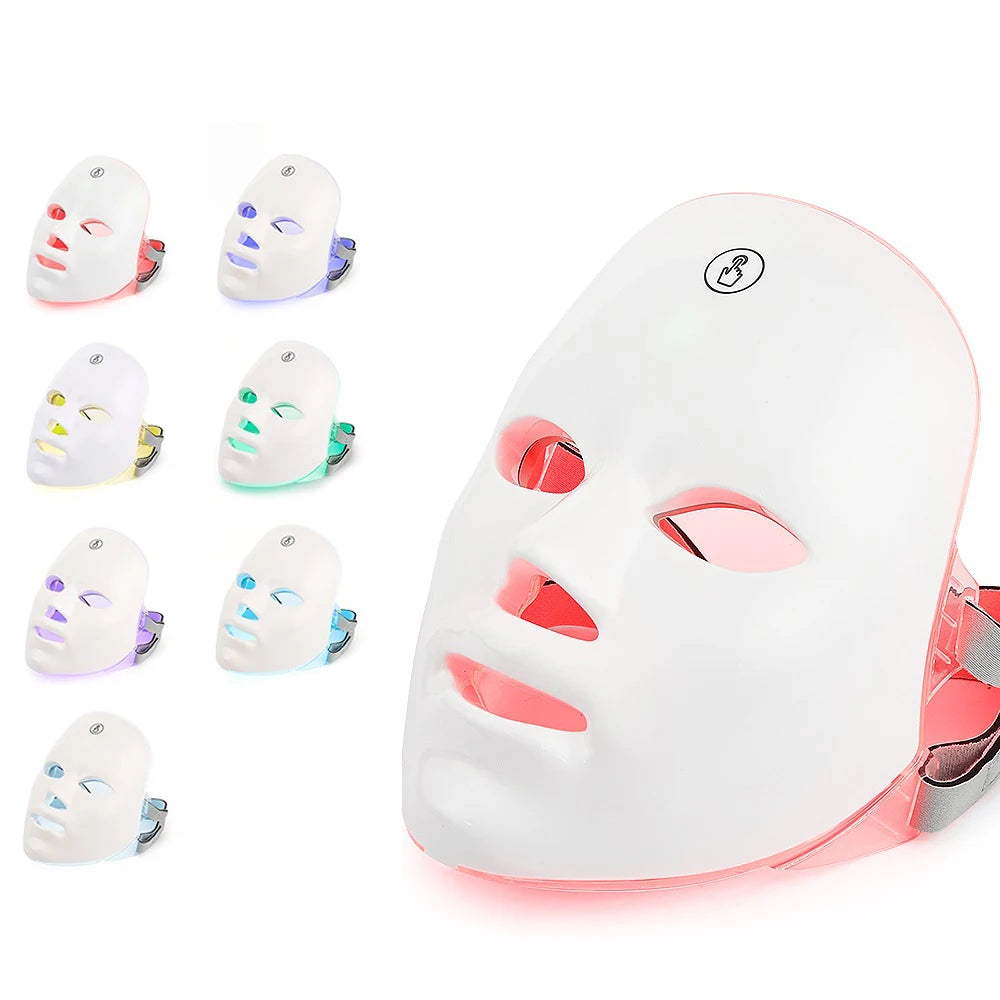 Rechargeable 7-Color LED Facial Mask – Skin Rejuvenation & Acne Treatment
