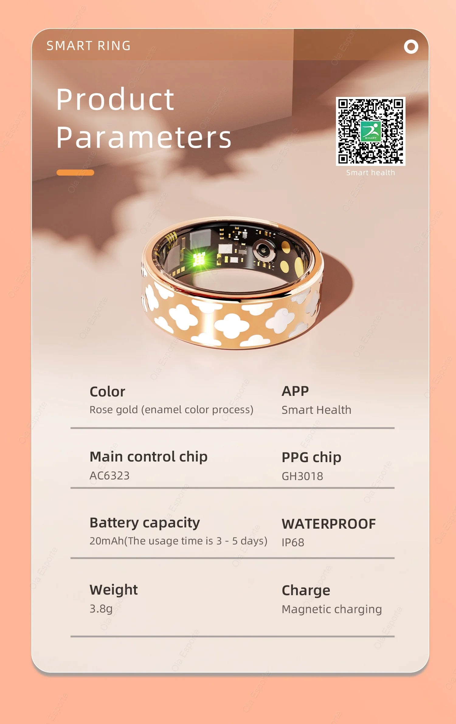 Smart Ring for Xiaomi – Heart Rate, SpO2 & Sleep Monitor Fitness Tracker