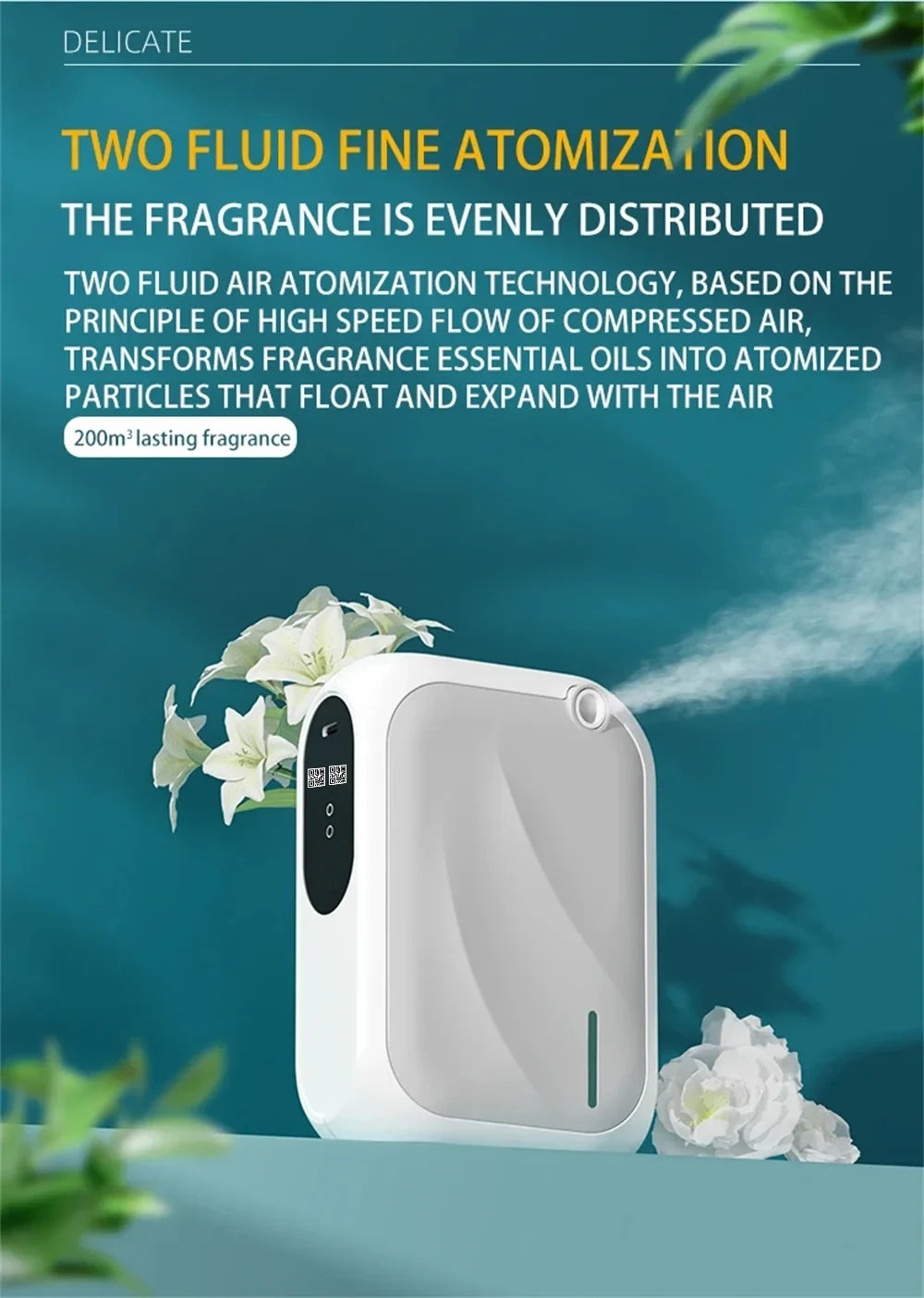 Bluetooth Aroma Diffuser – Wall-Mounted Essential Oil Scent Machine