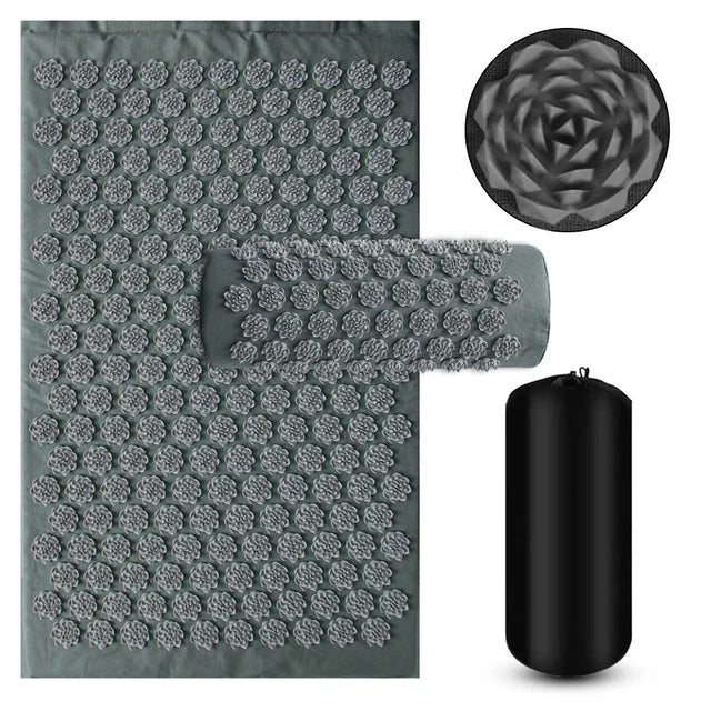 Acupressure Yoga Mat & Pillow Set – Full Body Spike Massage for Pain Relief & Relaxation
