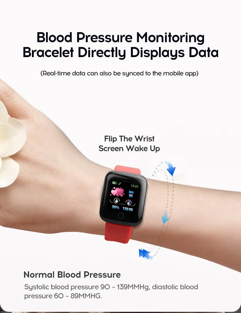 116 Plus Smart Watch – Fitness Tracker with Heart Rate Monitor & Waterproof Design
