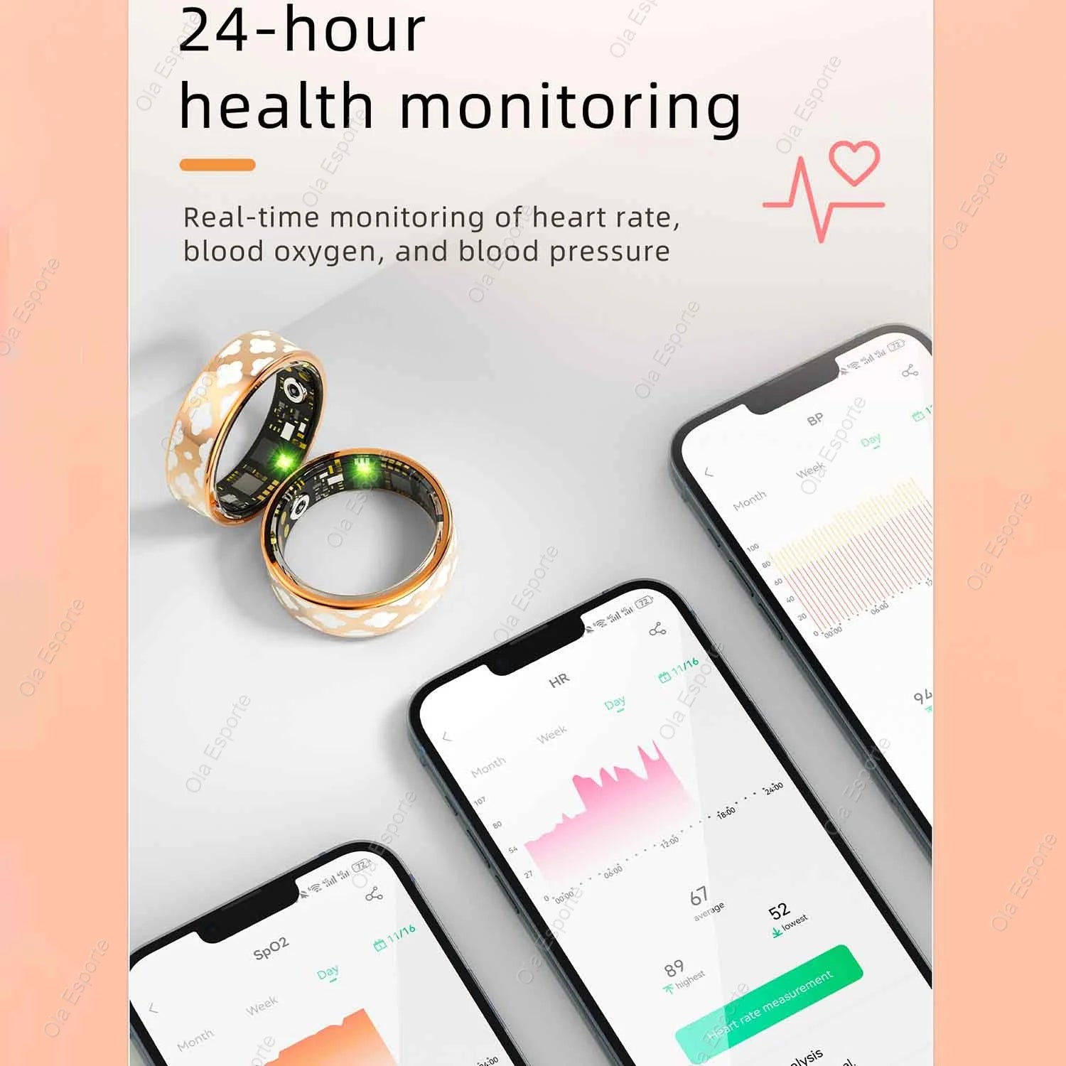 Smart Ring for Xiaomi – Heart Rate, SpO2 & Sleep Monitor Fitness Tracker