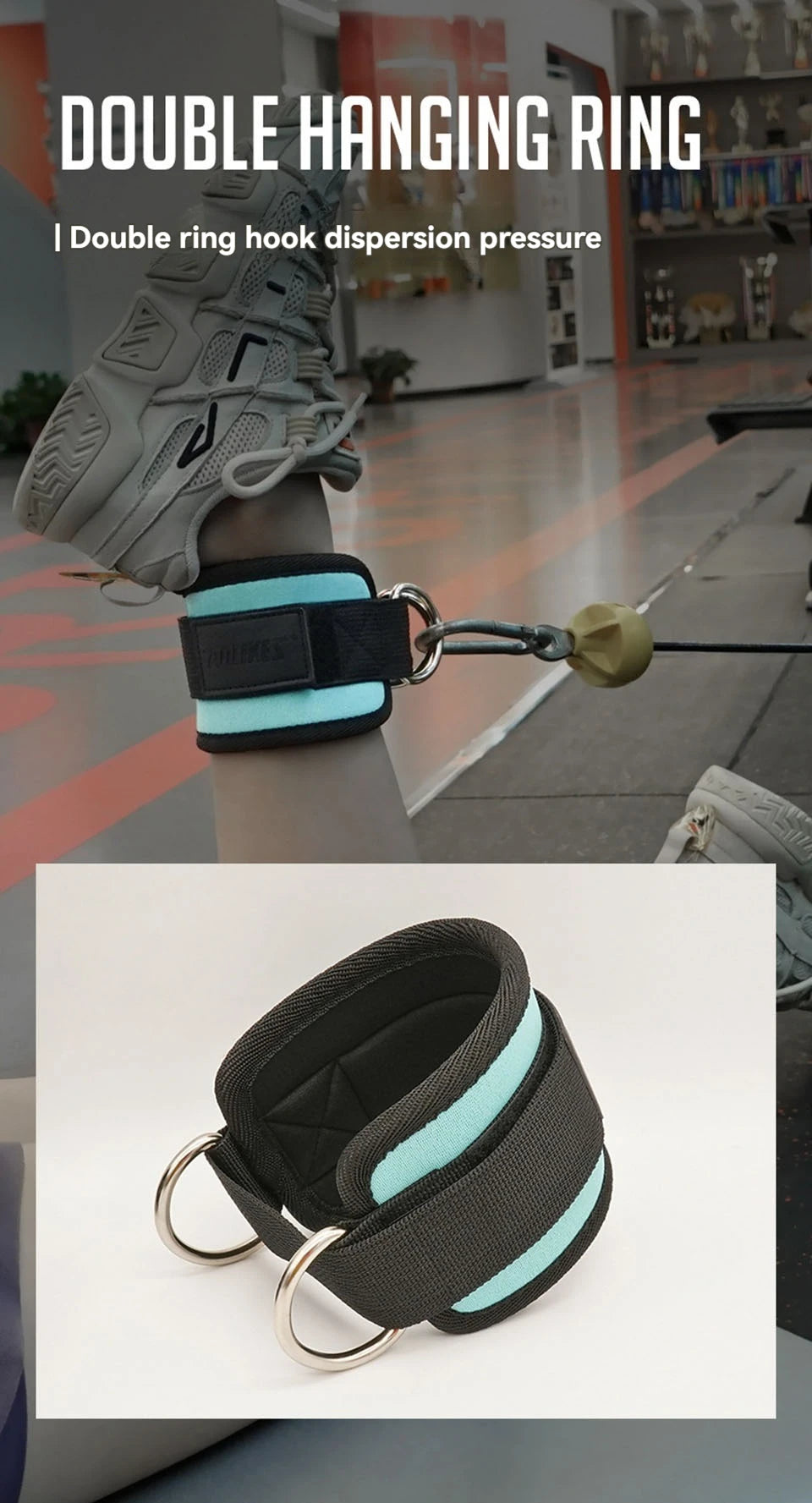 AOLIKES Adjustable Ankle/Wrist Cuffs – Padded Straps for Cable Glute Workouts