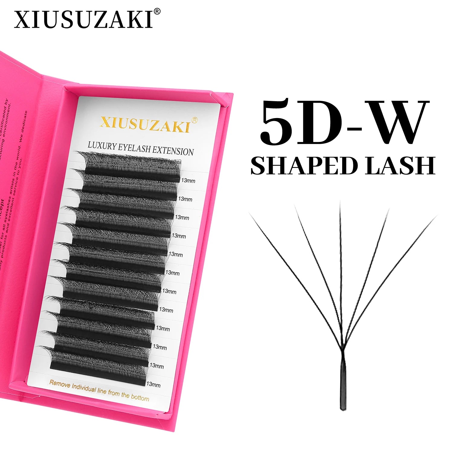 XIUSUZAKI 5D W Lash Fans – Soft Black Volume Eyelash Extensions