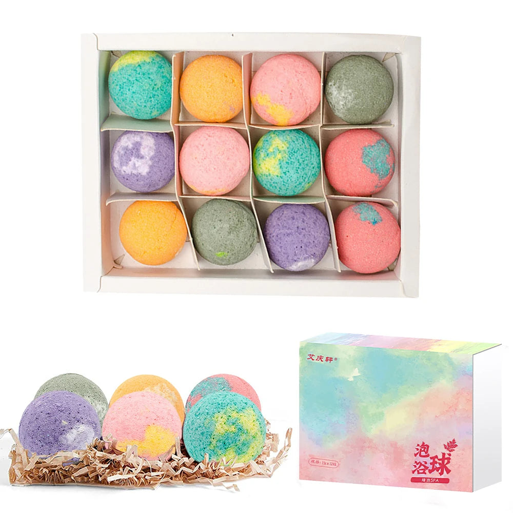 12-Piece Mini Bath Bomb Set for Relaxation & Skincare