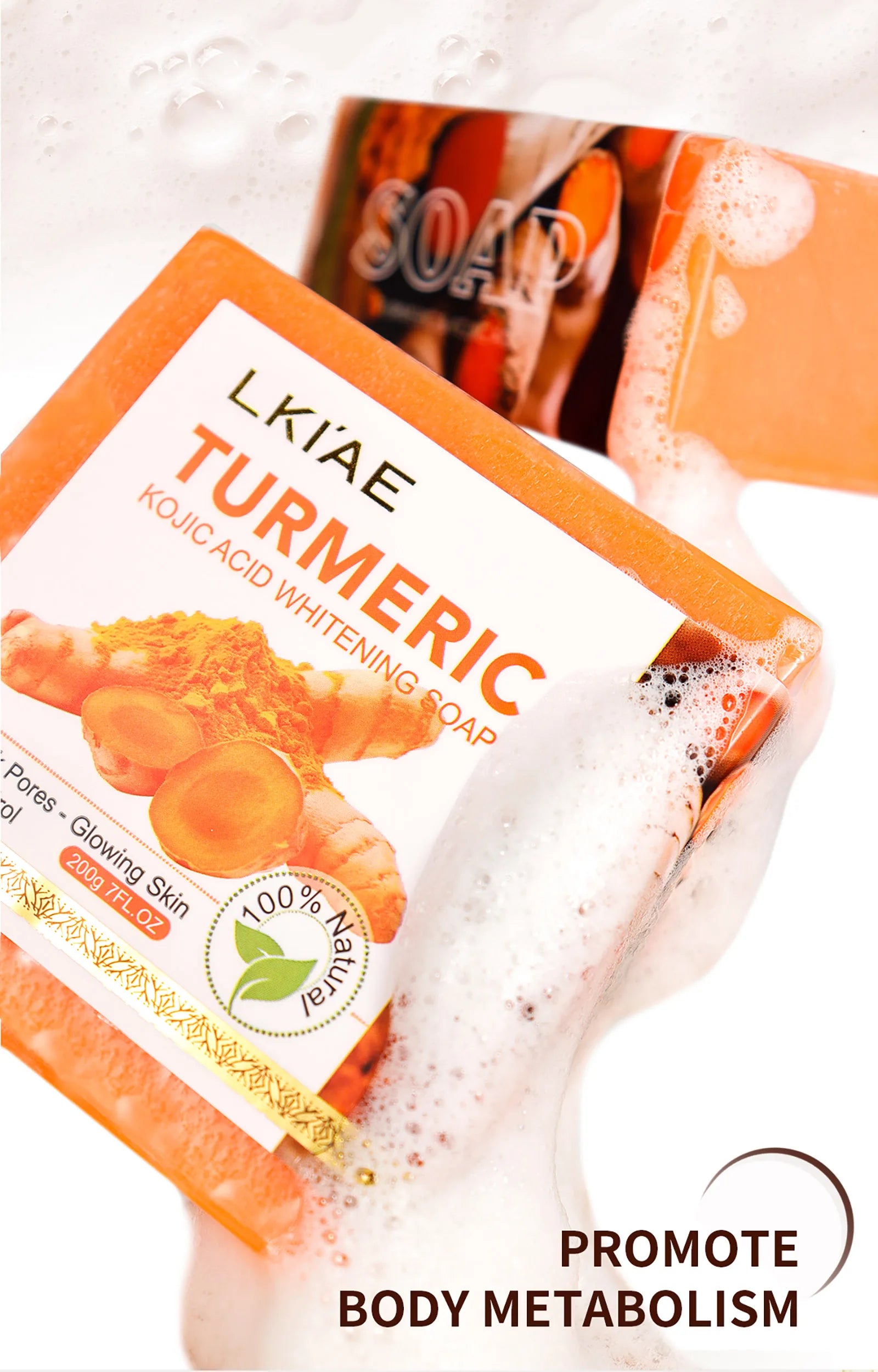 Natural Turmeric Body Wash – Brightening & Deep Cleansing Soap Bar 2 for 1