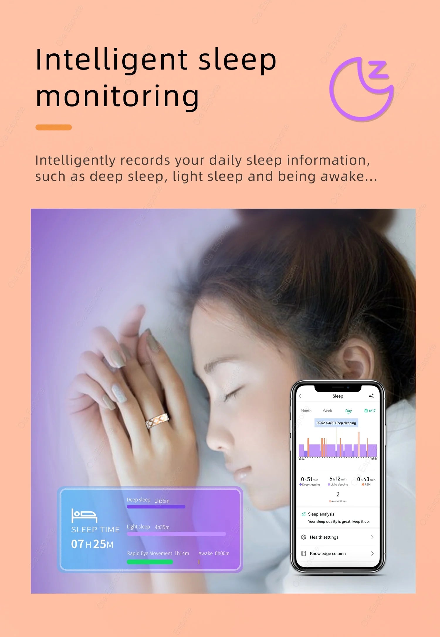 Smart Ring for Xiaomi – Heart Rate, SpO2 & Sleep Monitor Fitness Tracker
