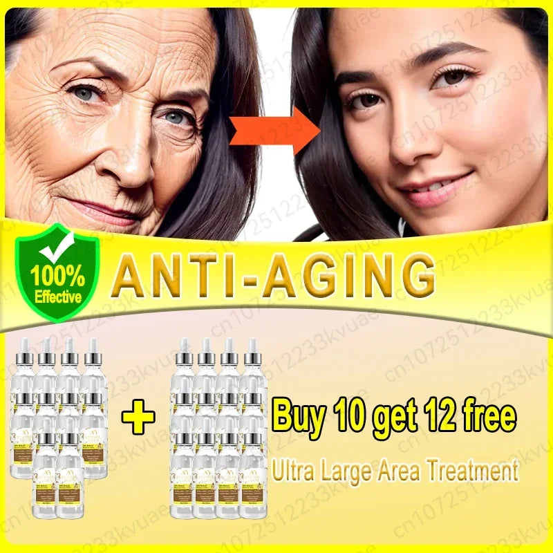 Anti-aging serum Wrinkles fade. Beauty stays.