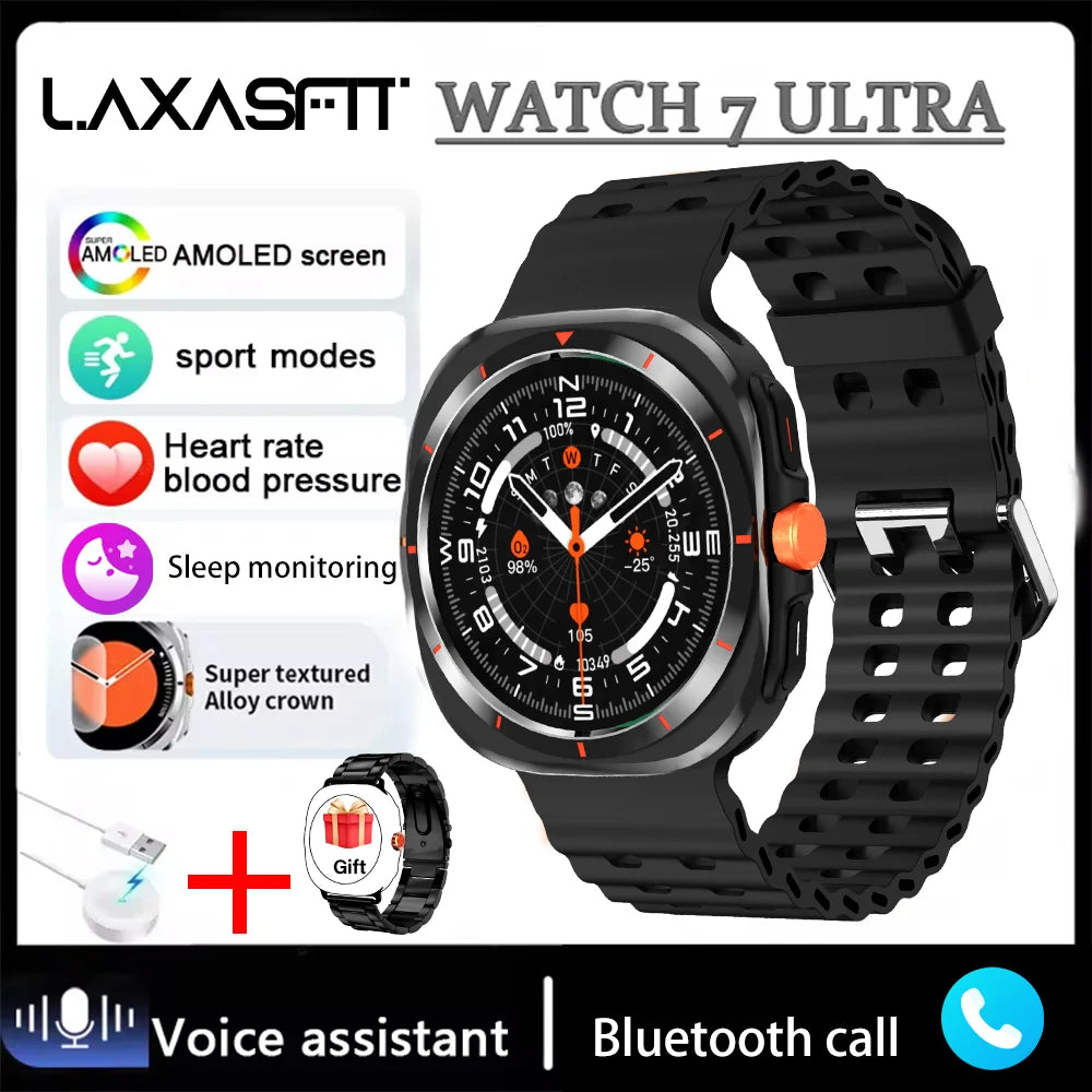 LAXASFIT GT7 Ultra Smartwatch – Bluetooth Calling & AMOLED Fitness Tracker