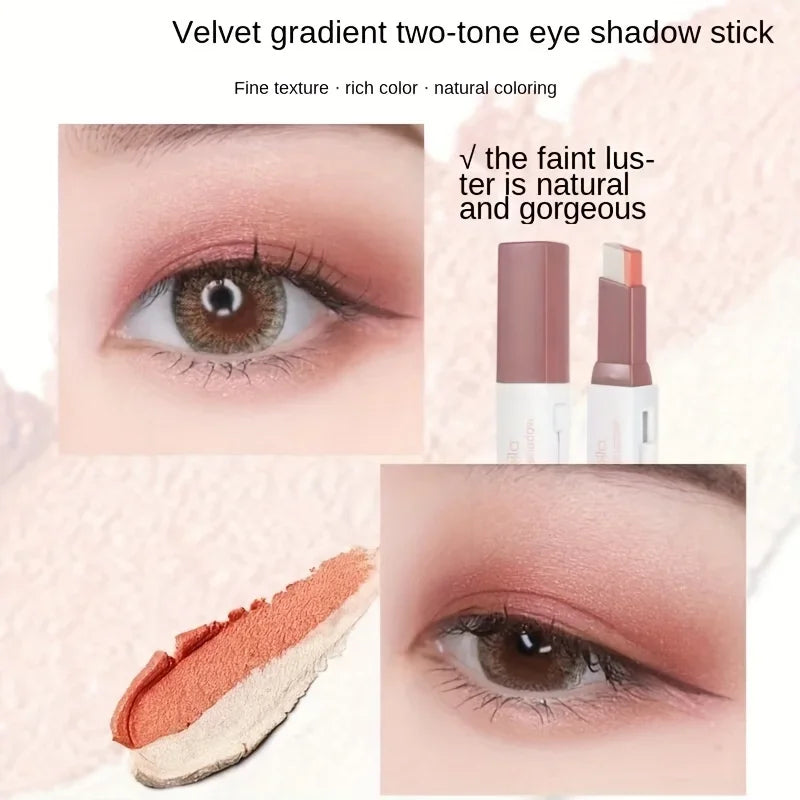 2-Color Gradient Eyeshadow Stick – Natural 3D Eye Makeup, Long-Lasting Wear