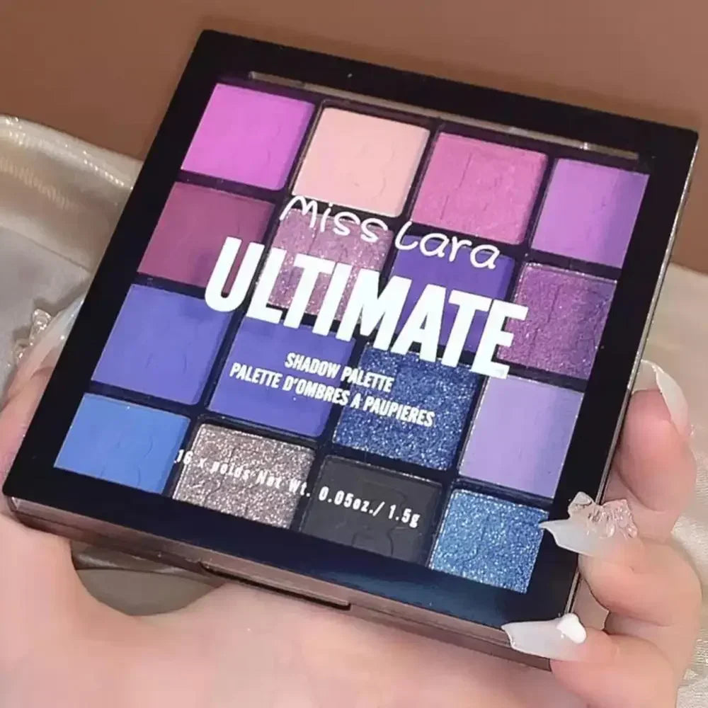16-Color Matte & Shimmer Eyeshadow Palette – High-Pigment & Waterproof