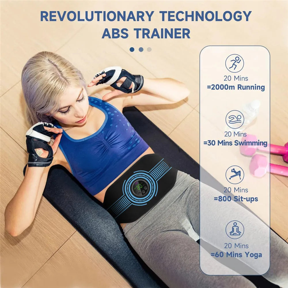 Smart EMS Abdominal Toning Belt – Muscle Stimulator for Waist, Arms & Legs