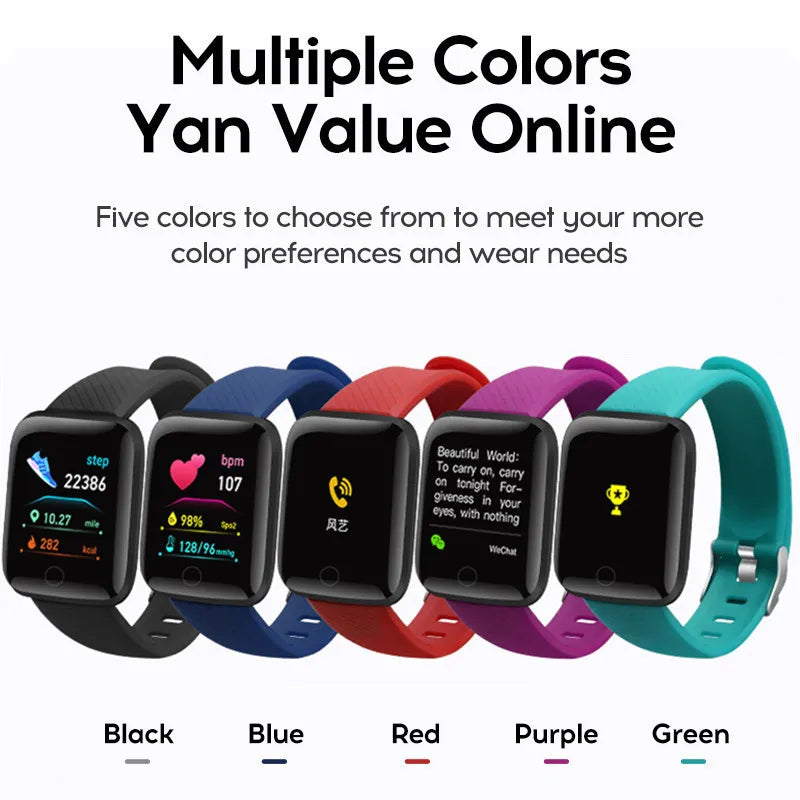116 Plus Smart Watch – Fitness Tracker with Heart Rate Monitor & Waterproof Design