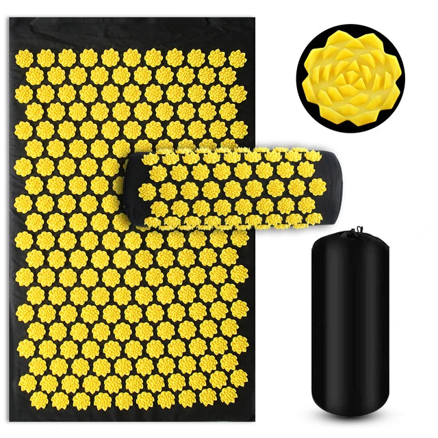 Acupressure Yoga Mat & Pillow Set – Full Body Spike Massage for Pain Relief & Relaxation
