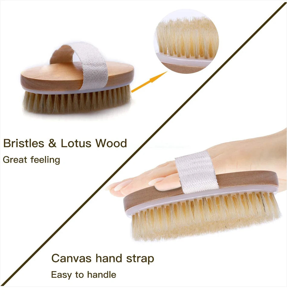 Exfoliating Wooden Body Brush with Natural Bristles