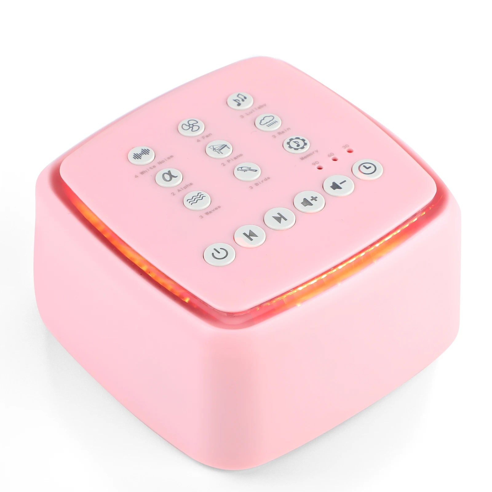 White Noise Machine – 30 Soothing Sounds & Warm Light with 30-Hour Battery