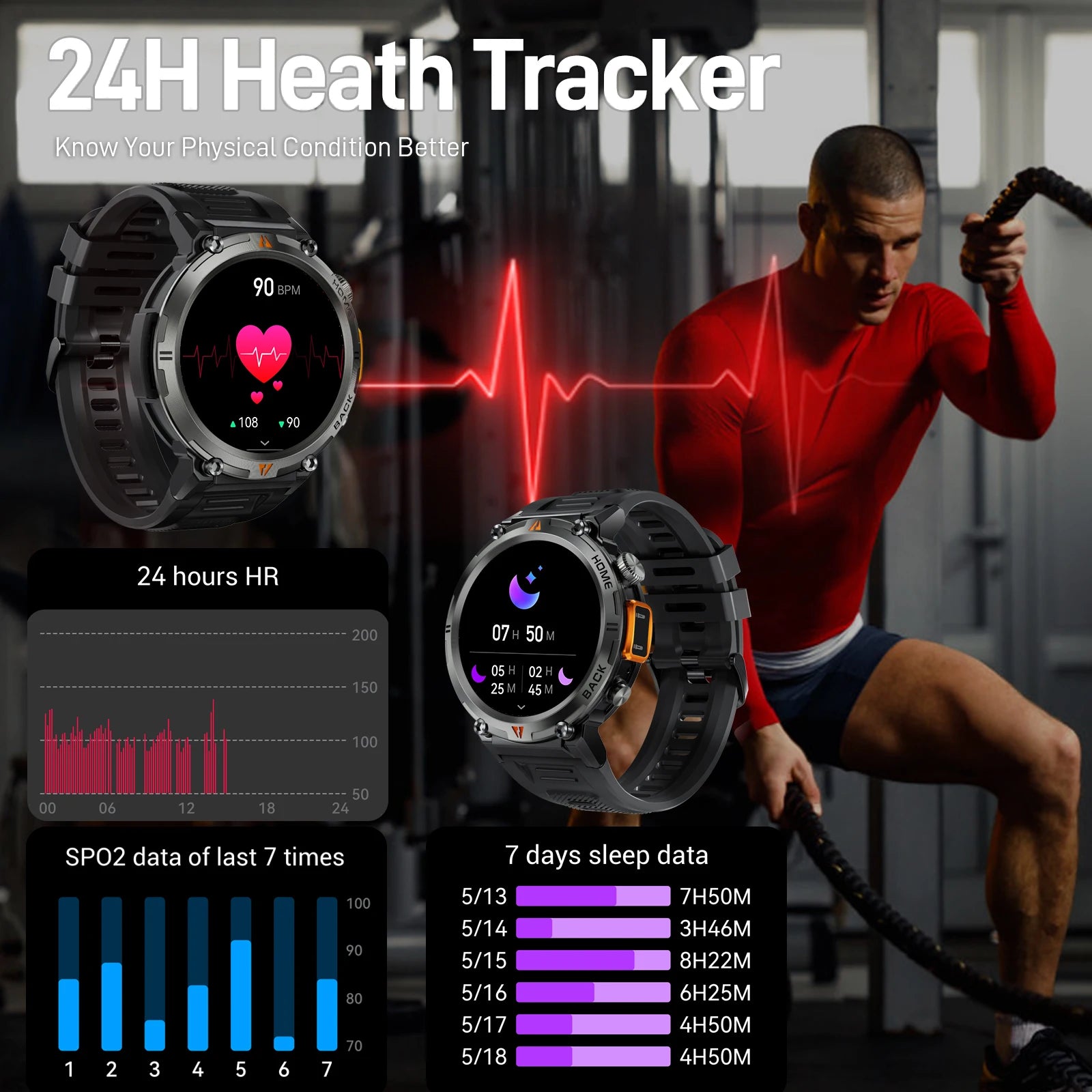 Smart Watch – Bluetooth Call & Health Monitor for iOS/Android