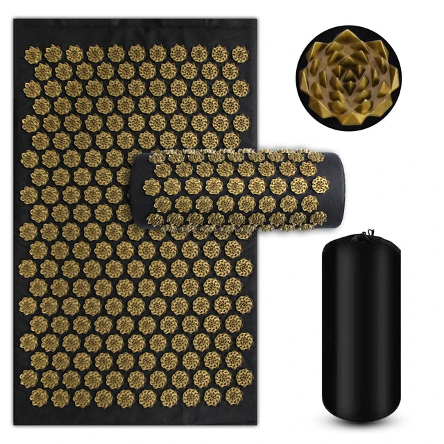 Acupressure Yoga Mat & Pillow Set – Full Body Spike Massage for Pain Relief & Relaxation