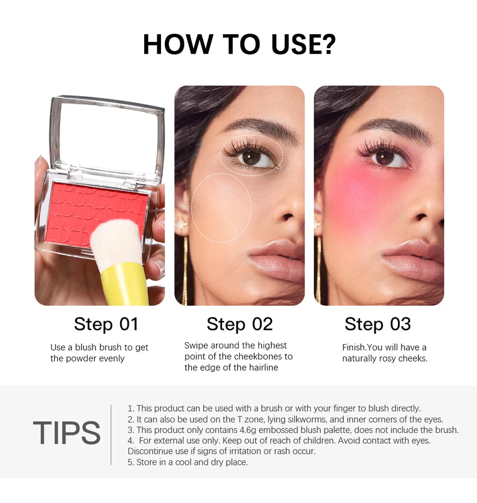 Matte Face Blush Powder – Natural Cheek Tint & Contour