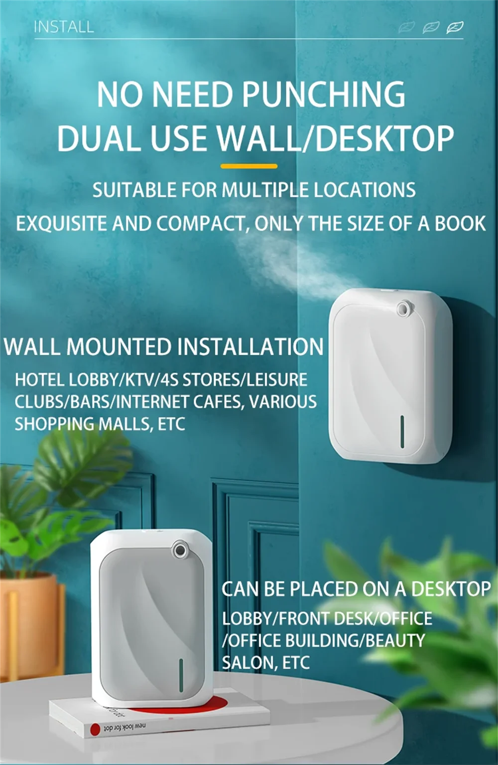Bluetooth Aroma Diffuser – Wall-Mounted Essential Oil Scent Machine