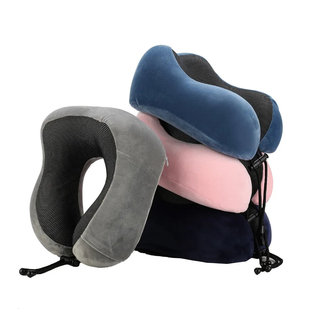 U-Shaped Memory Foam Travel Pillow – Neck Support Cushion for Travel Essentials