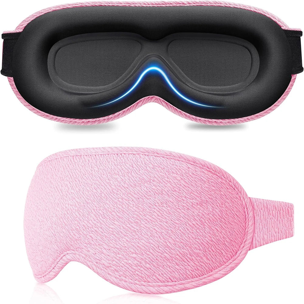3D Contoured Sleep Mask – 100% Light-Blocking Eye Mask for Travel & Rest