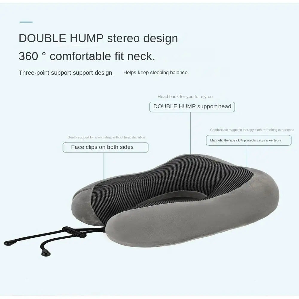 U-Shaped Memory Foam Travel Pillow – Neck Support Cushion for Travel Essentials