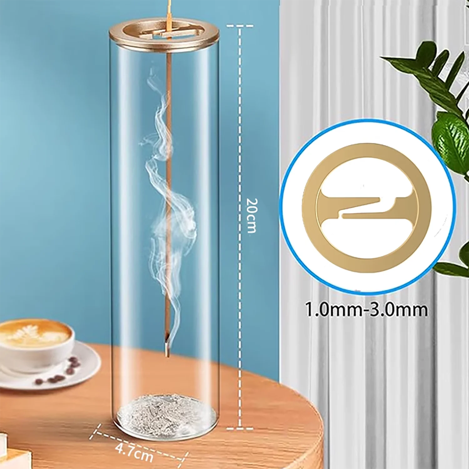 Modern Glass Incense Burner with Removable Ash Catcher