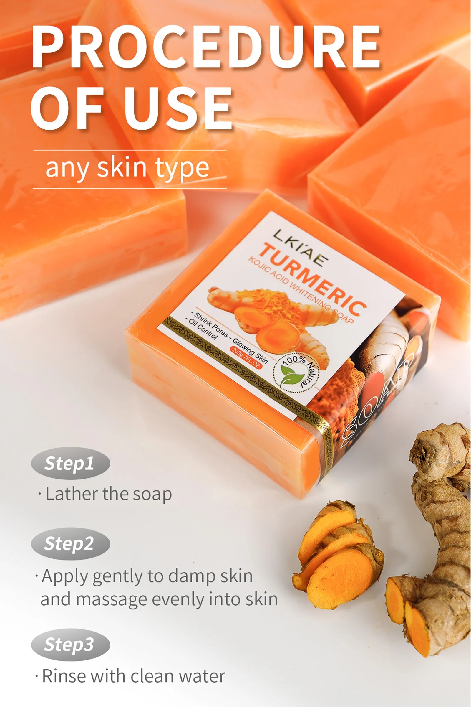 Natural Turmeric Body Wash – Brightening & Deep Cleansing Soap Bar 2 for 1