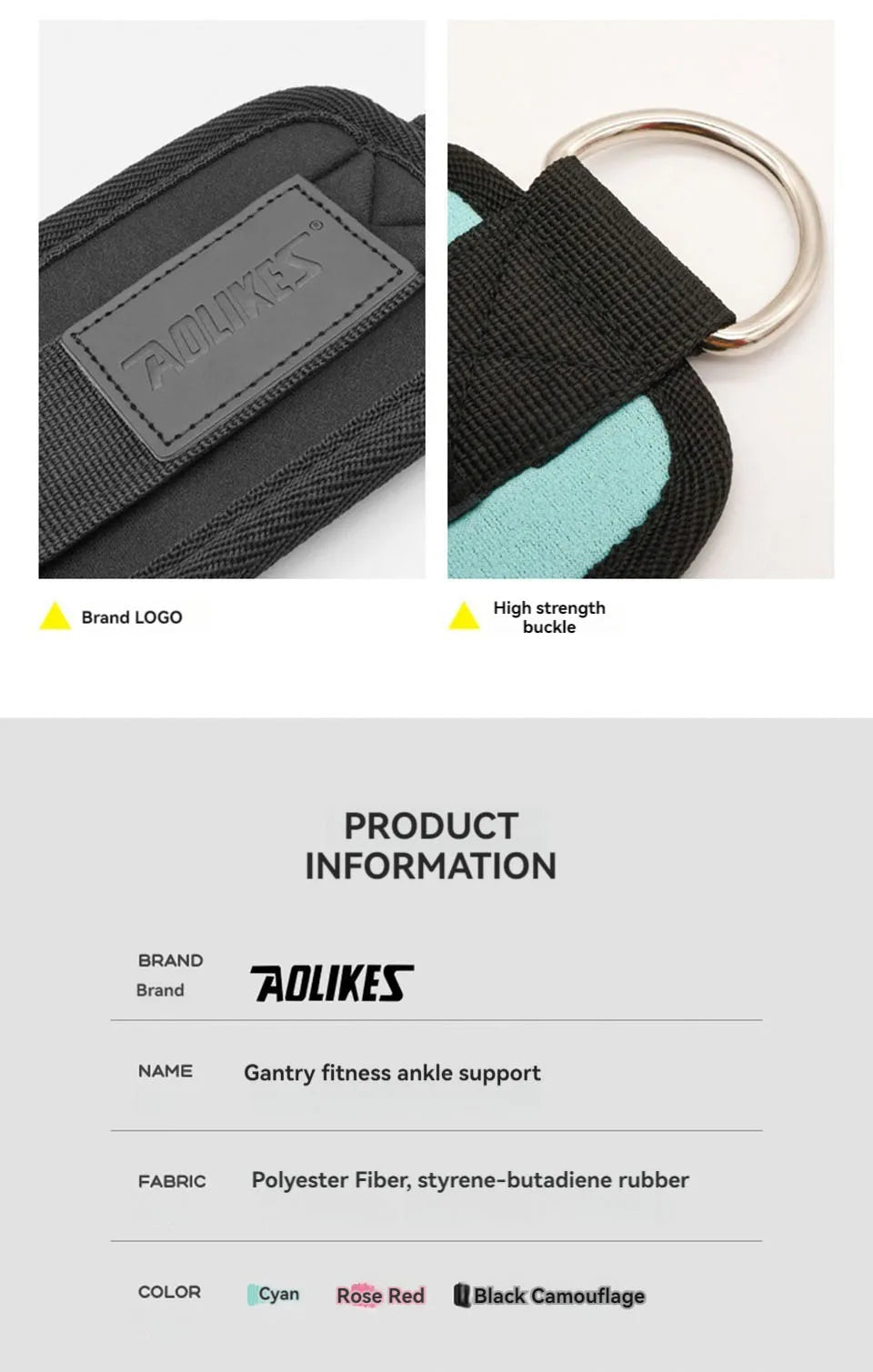 AOLIKES Adjustable Ankle/Wrist Cuffs – Padded Straps for Cable Glute Workouts