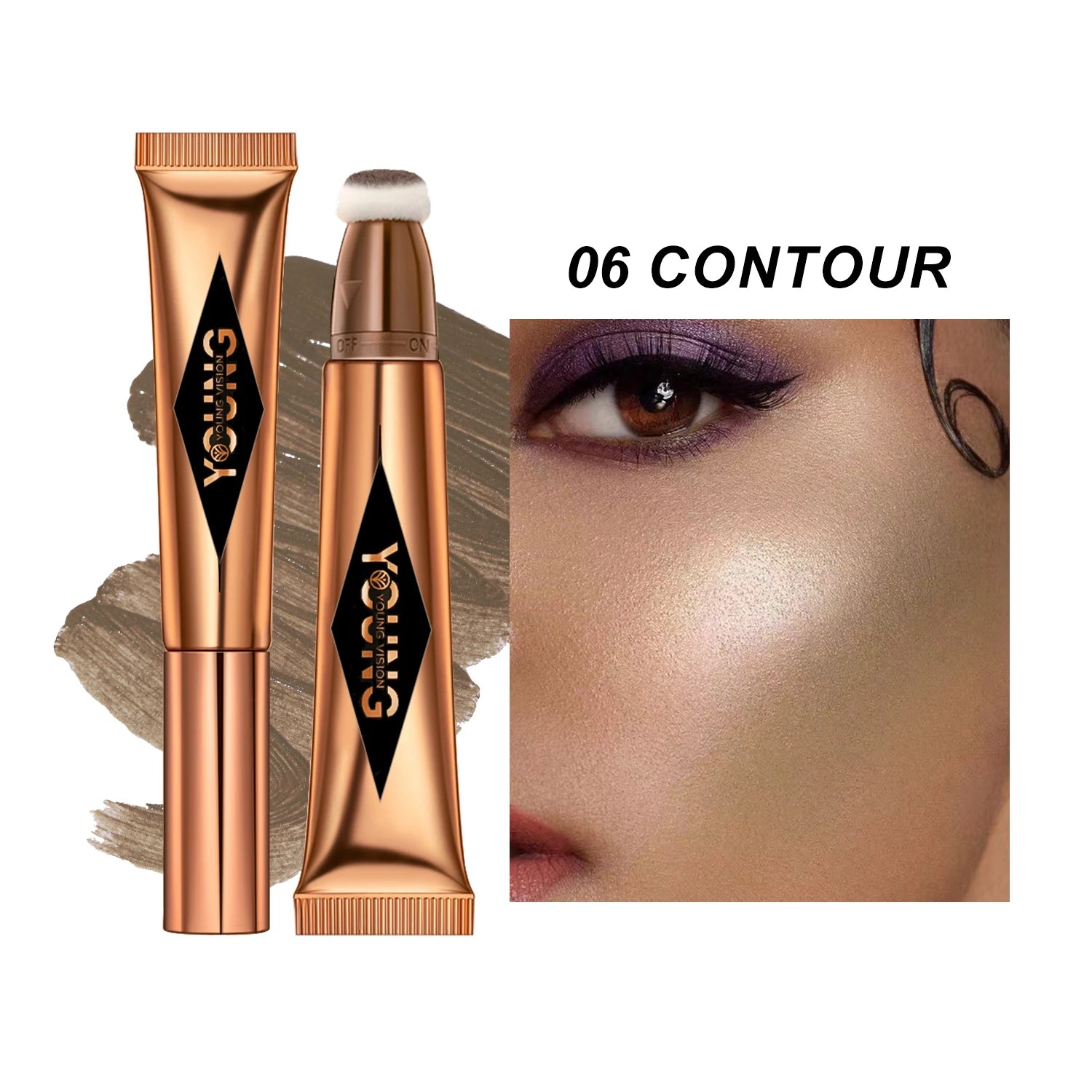 YOUNG VISION Air Cushion Blusher – 6-Color Liquid High Gloss Rouge Stick