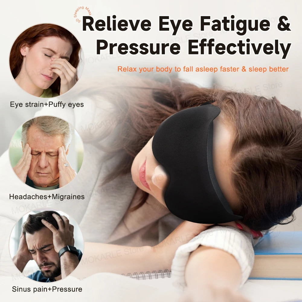 3D Sleep Mask – Soft, Light-Blocking Eye Mask for Travel & Night Use