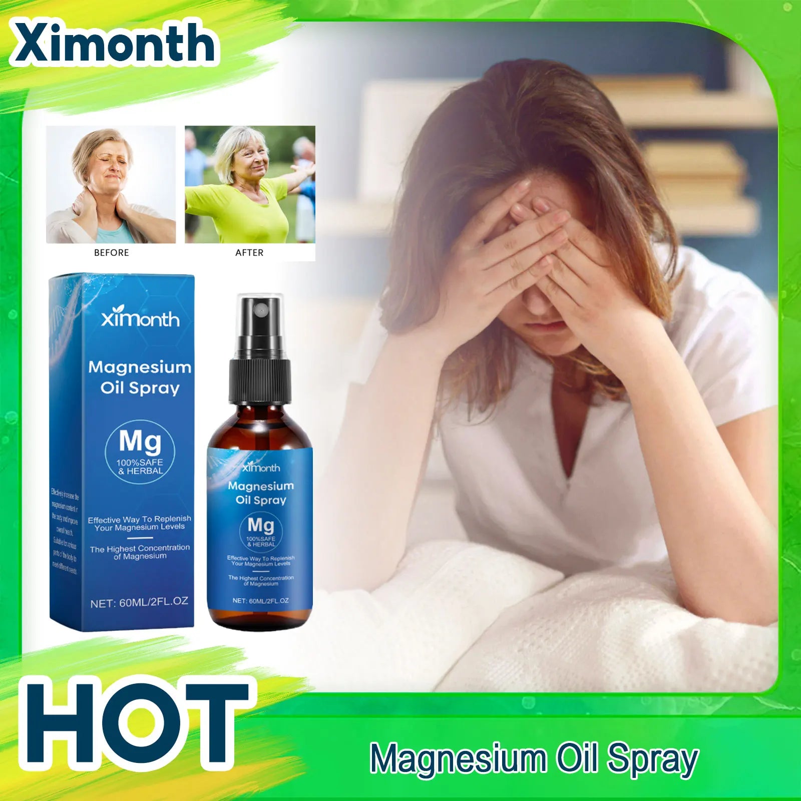 Pure Magnesium Oil Spray – Stress Relief & Sleep Support