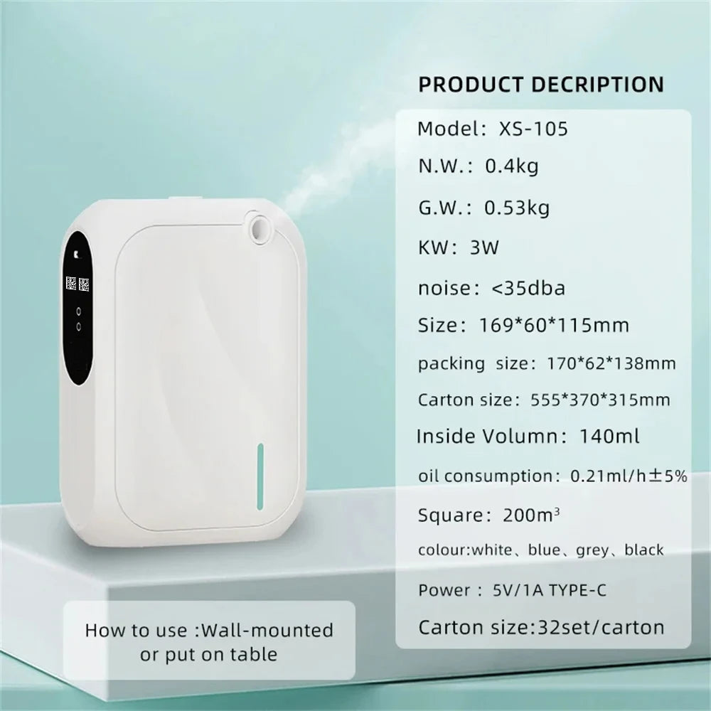 Bluetooth Aroma Diffuser – Wall-Mounted Essential Oil Scent Machine
