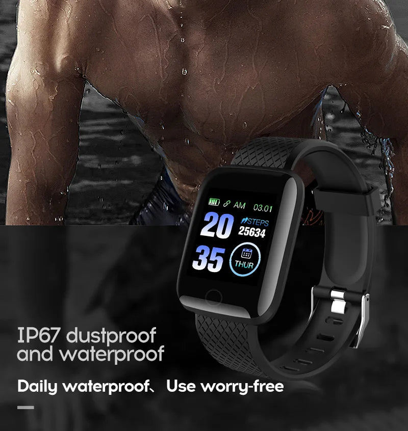 116 Plus Smart Watch – Fitness Tracker with Heart Rate Monitor & Waterproof Design