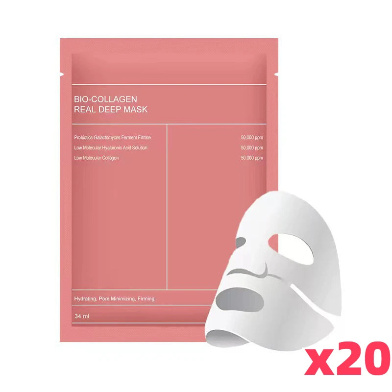 Bio Collagen Face Mask – Deep Hydrating & Brightening Overnight Skincare (1–20pcs)
