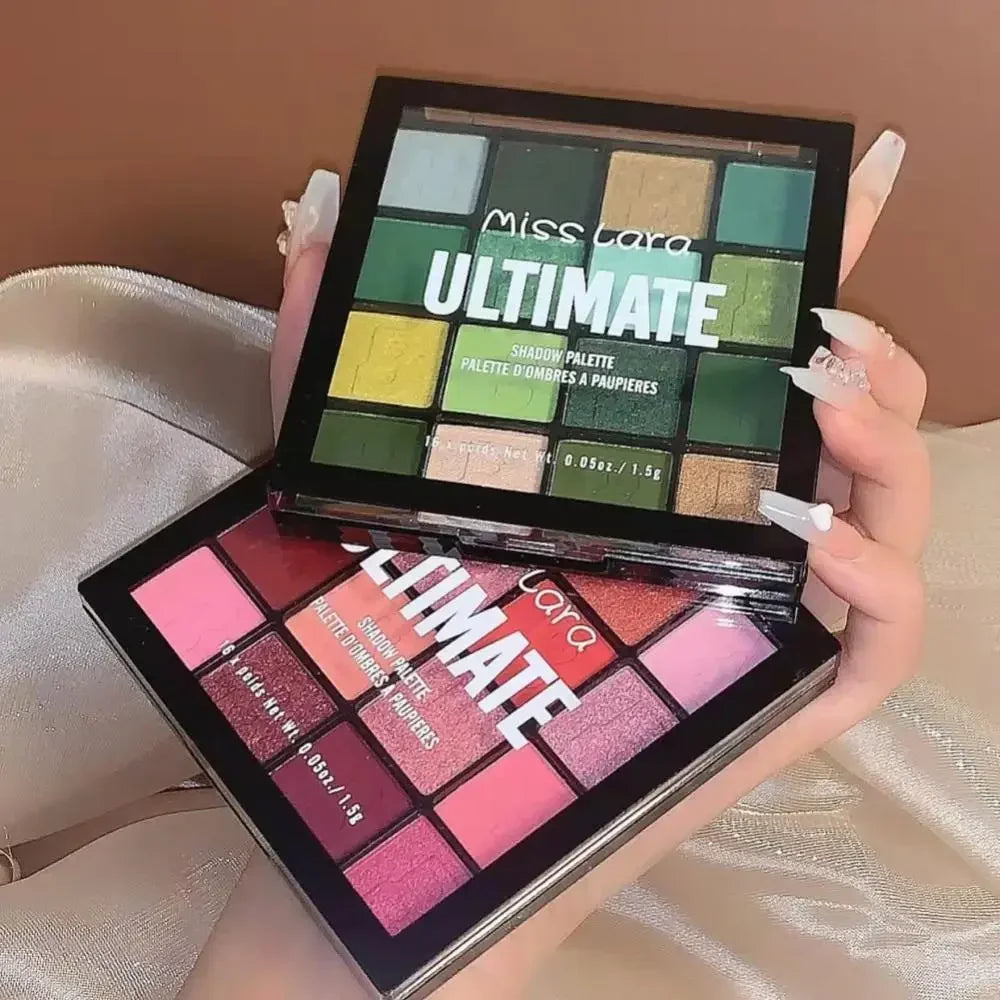 16-Color Matte & Shimmer Eyeshadow Palette – High-Pigment & Waterproof