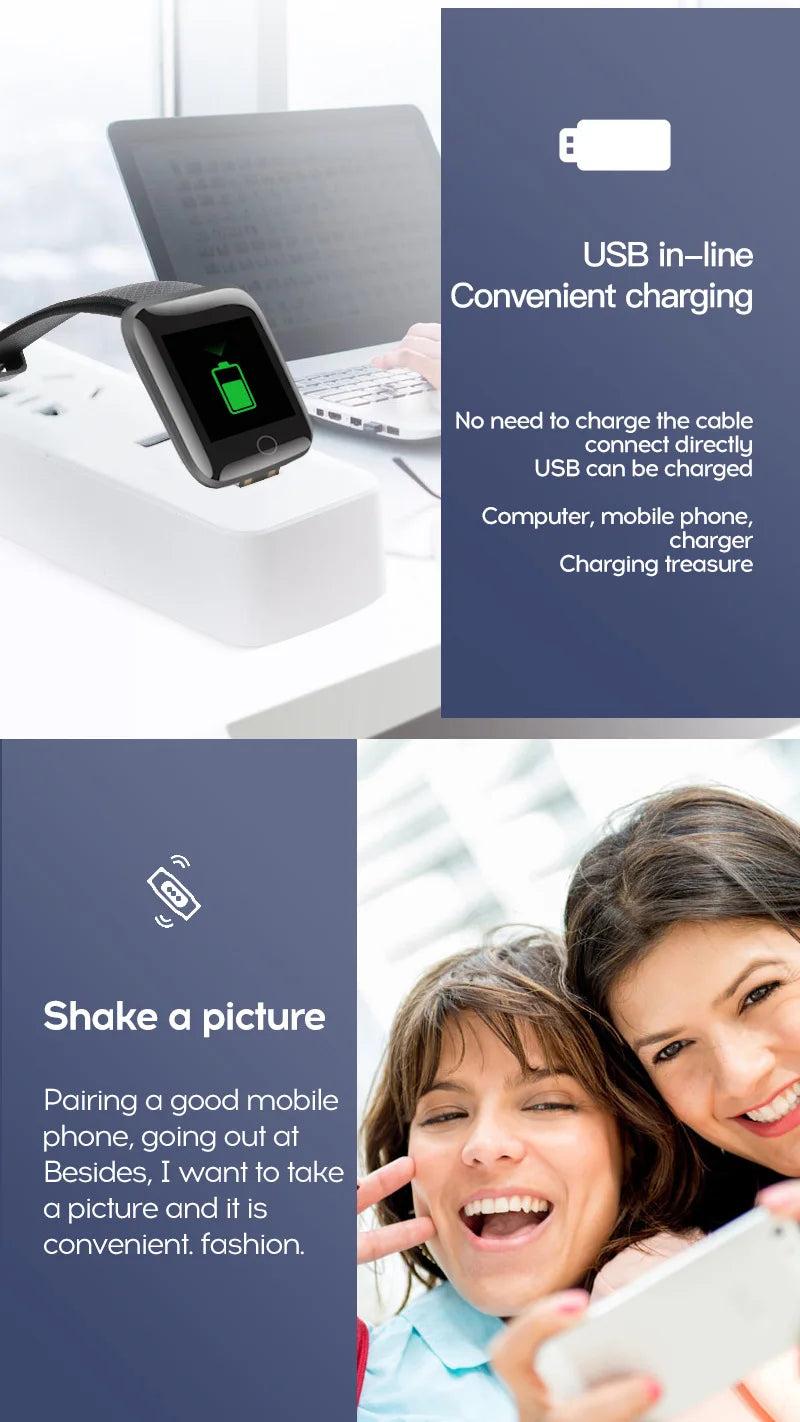 116 Plus Smart Watch – Fitness Tracker with Heart Rate Monitor & Waterproof Design