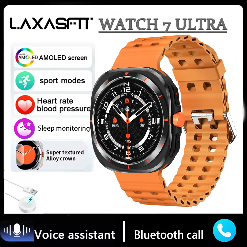 LAXASFIT GT7 Ultra Smartwatch – Bluetooth Calling & AMOLED Fitness Tracker